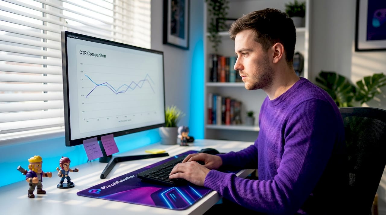 Mobile game marketer reviewing ad performance