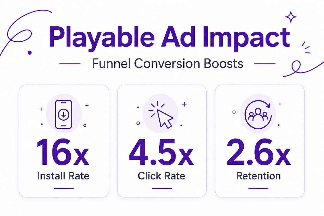 Infographic with playable ad conversion stats