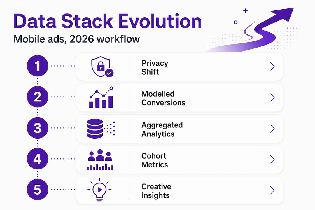 Infographic outlining UA data workflow steps