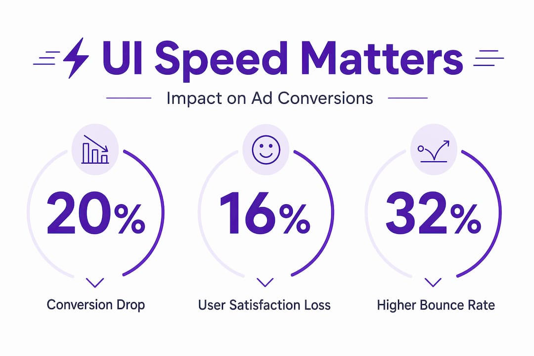Infographic showing UI speed effects on conversions
