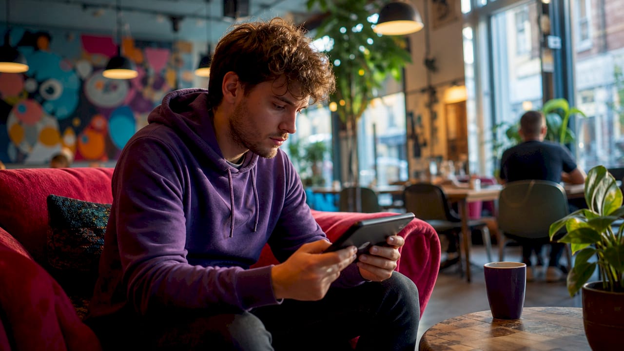 User engaging with playable mobile game ad on tablet