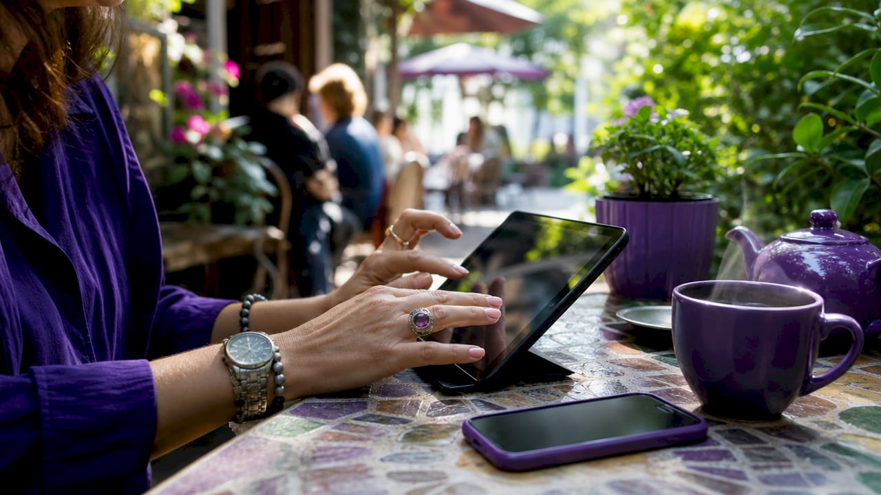 Hands typing on keyboard optimizing ad targeting