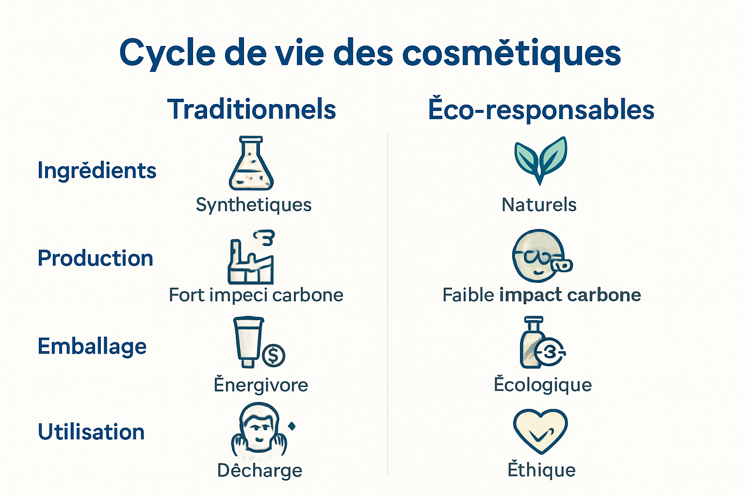 Comparaison cycle de vie cosmétiques traditionnels vs éco-responsables