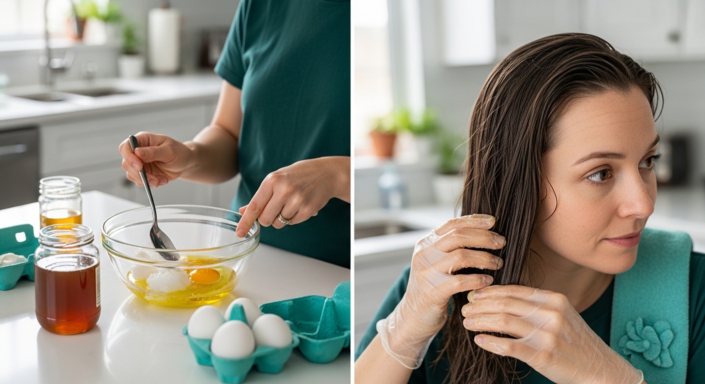 masque maison application cheveux