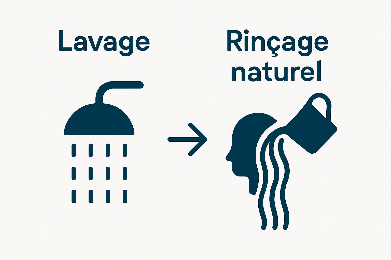 Simple flow diagram showing hair rinse process