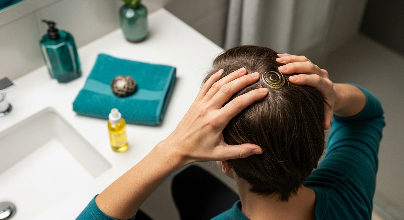 massage cuir chevelu application