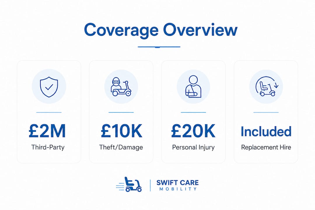 Infographic showing key mobility scooter insurance coverage stats
