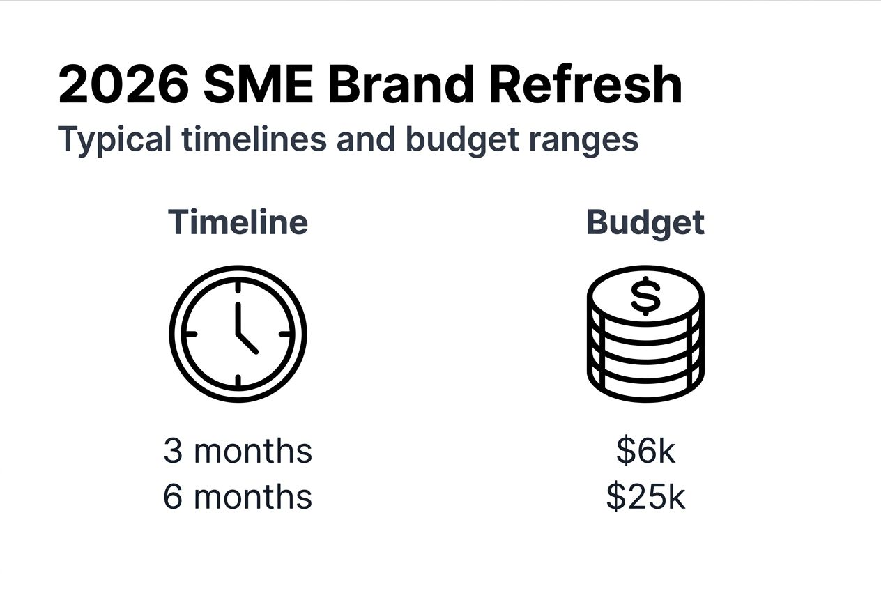 Infographic comparing SME refresh timeline and budget