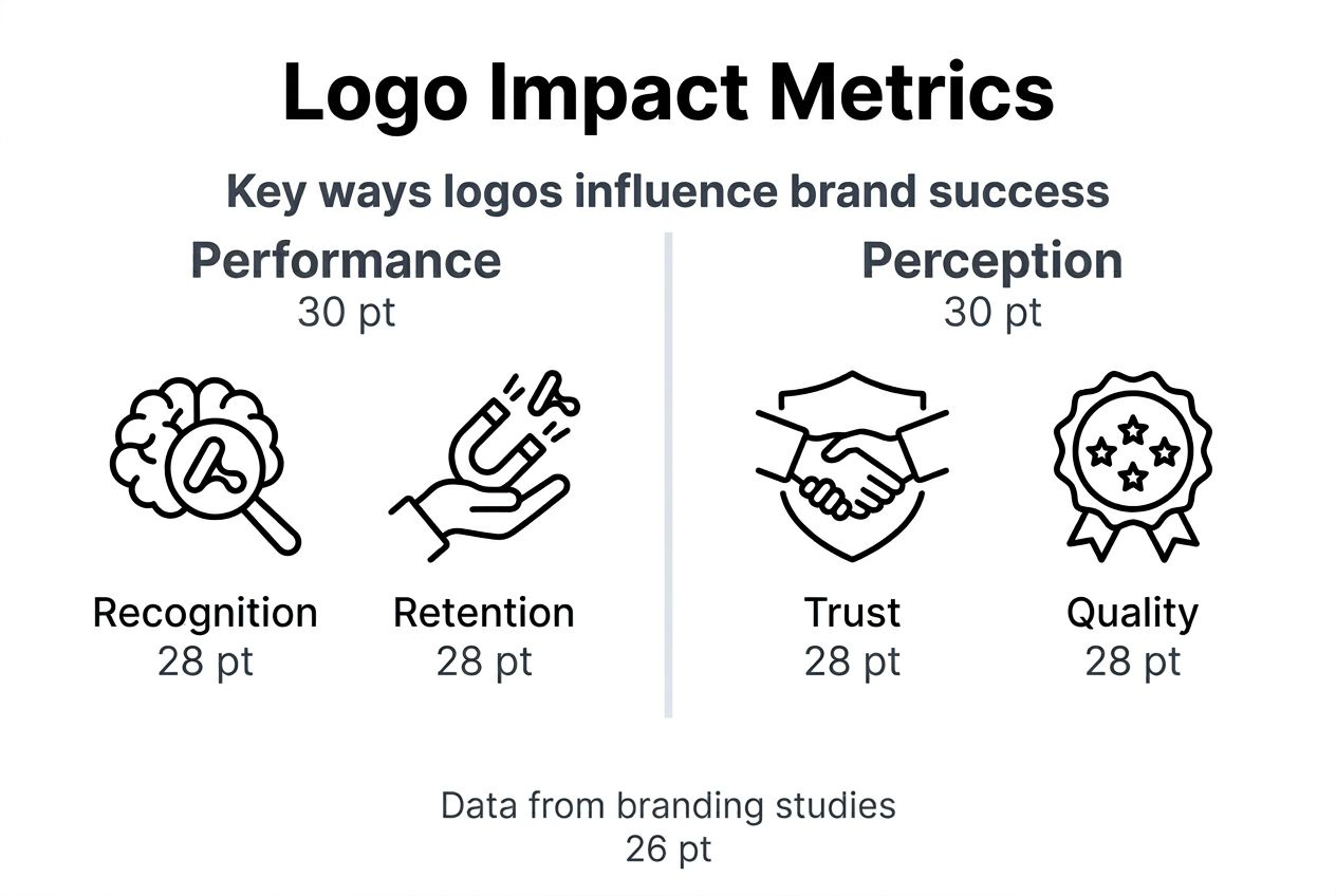Infographic of logo impact metrics and benefits