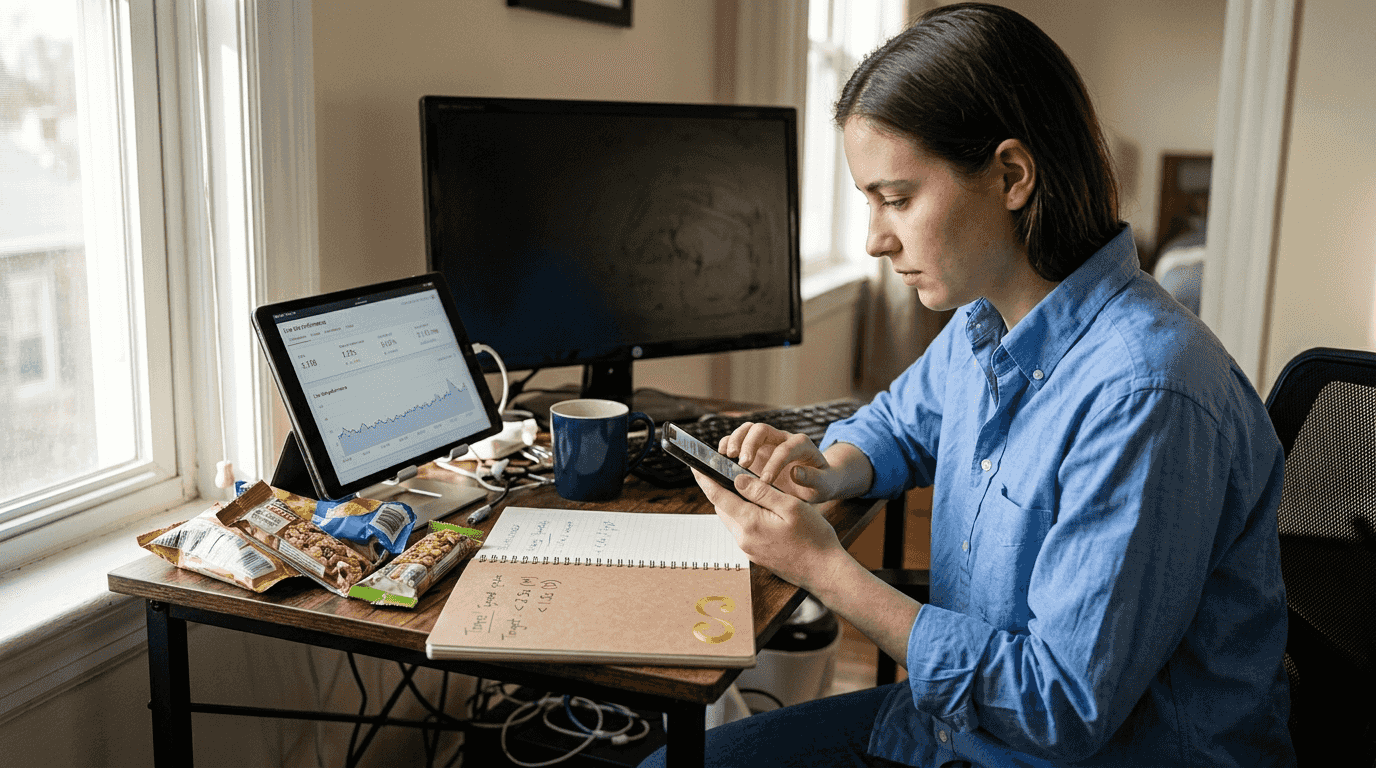 Web developer testing mobile site speed