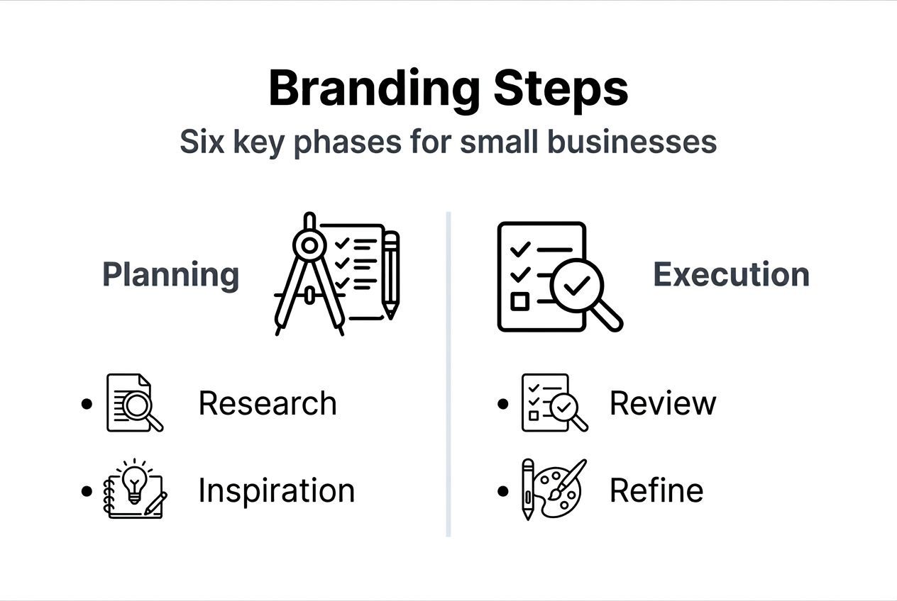 Infographic of branding process steps overview