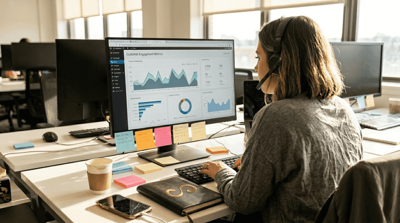 Marketer reviewing personalization data dashboard