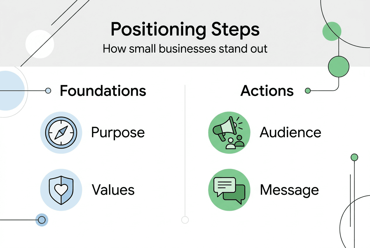 Infographic showing steps for brand positioning