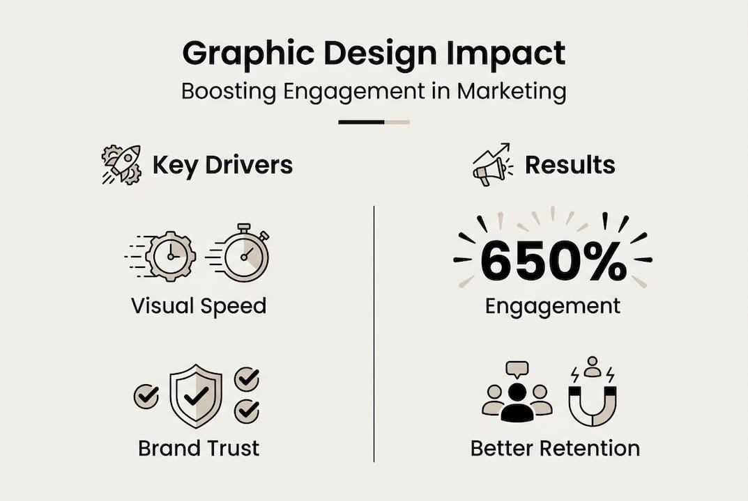 Infographic shows graphic design impact drivers and results