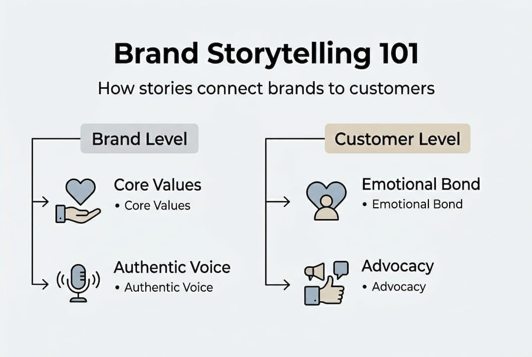 Infographic summarizing brand storytelling connection