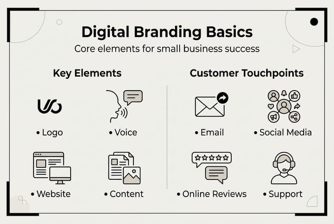 Infographic digital branding elements customer touchpoints