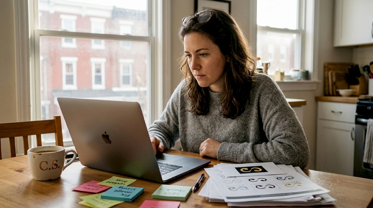 Small business owner building digital brand