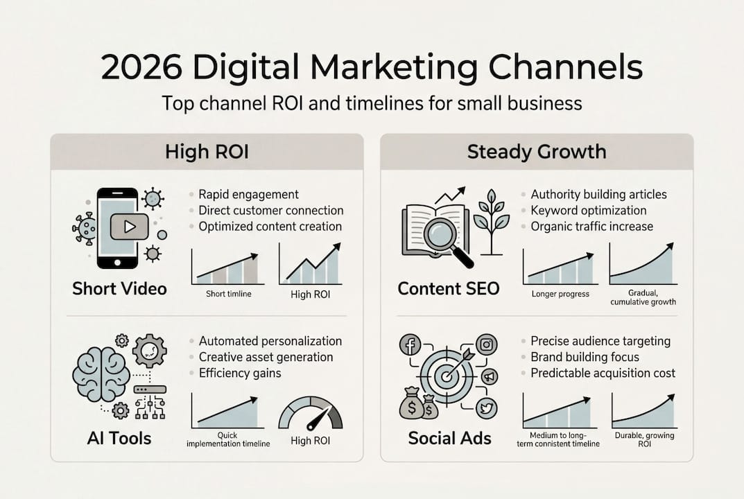 Infographic of 2026 digital marketing channel ROI