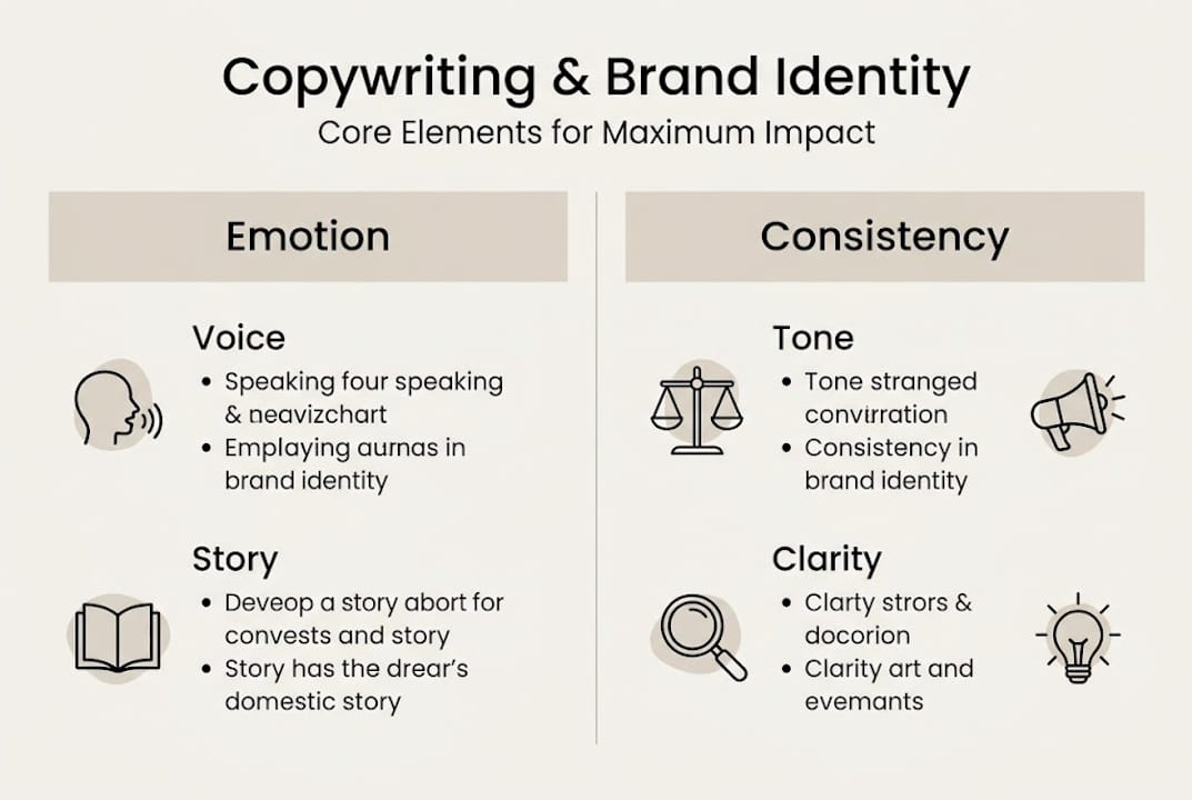 Infographic on brand identity copywriting principles