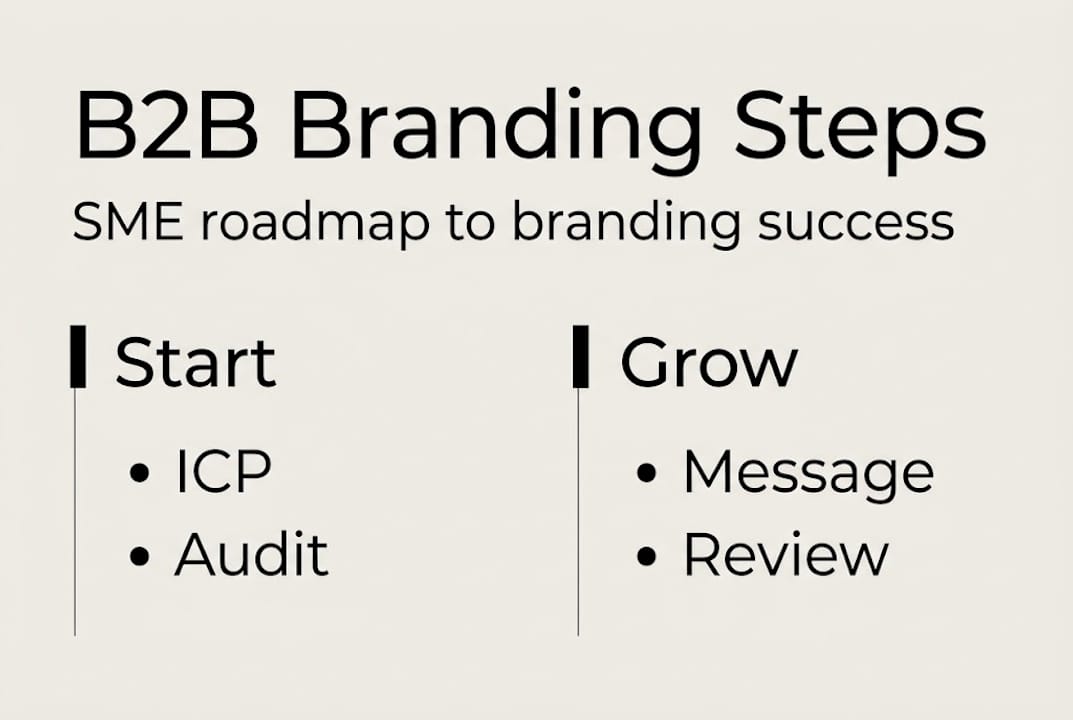 Infographic showing B2B branding process steps