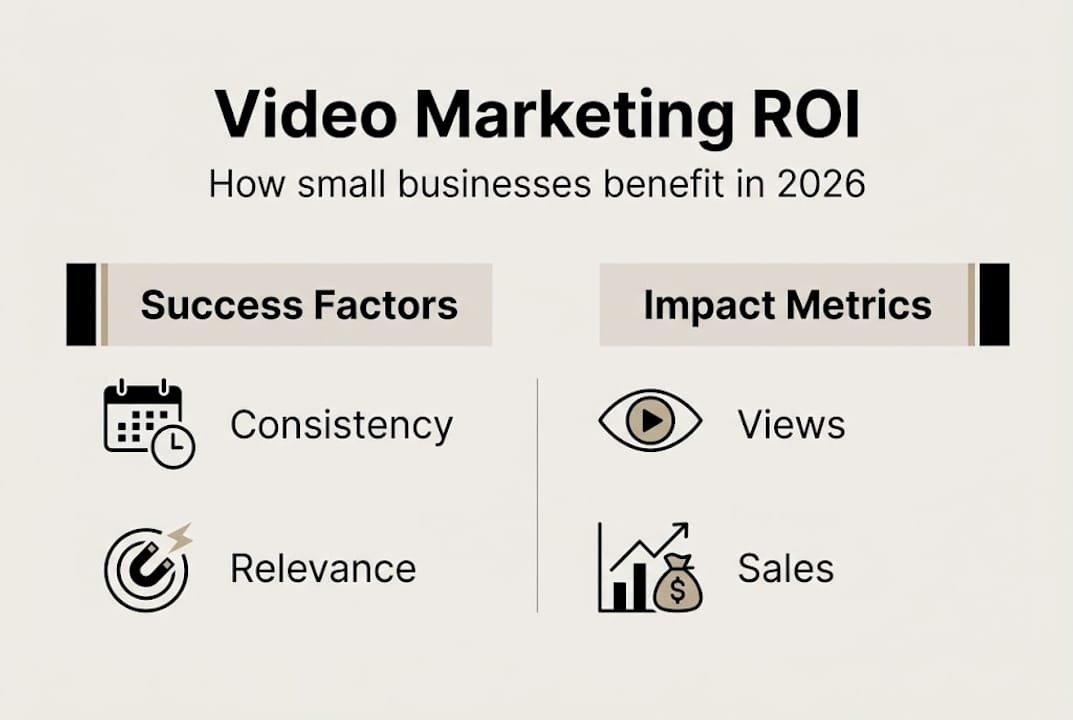 Infographic showing video marketing ROI factors