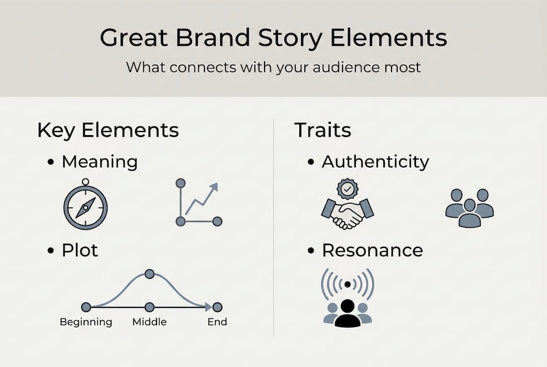 Infographic overview of great brand story elements