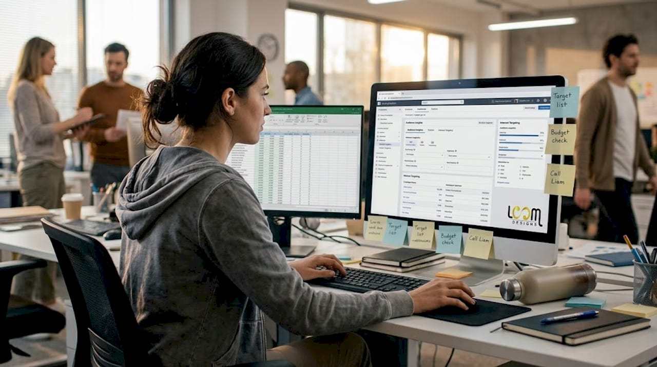 Coordinator sets up social ad targeting in office