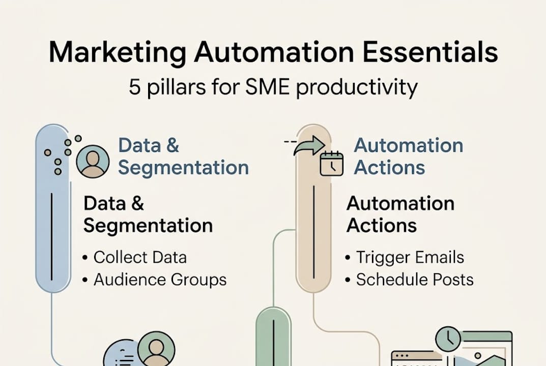 Infographic on marketing automation pillars