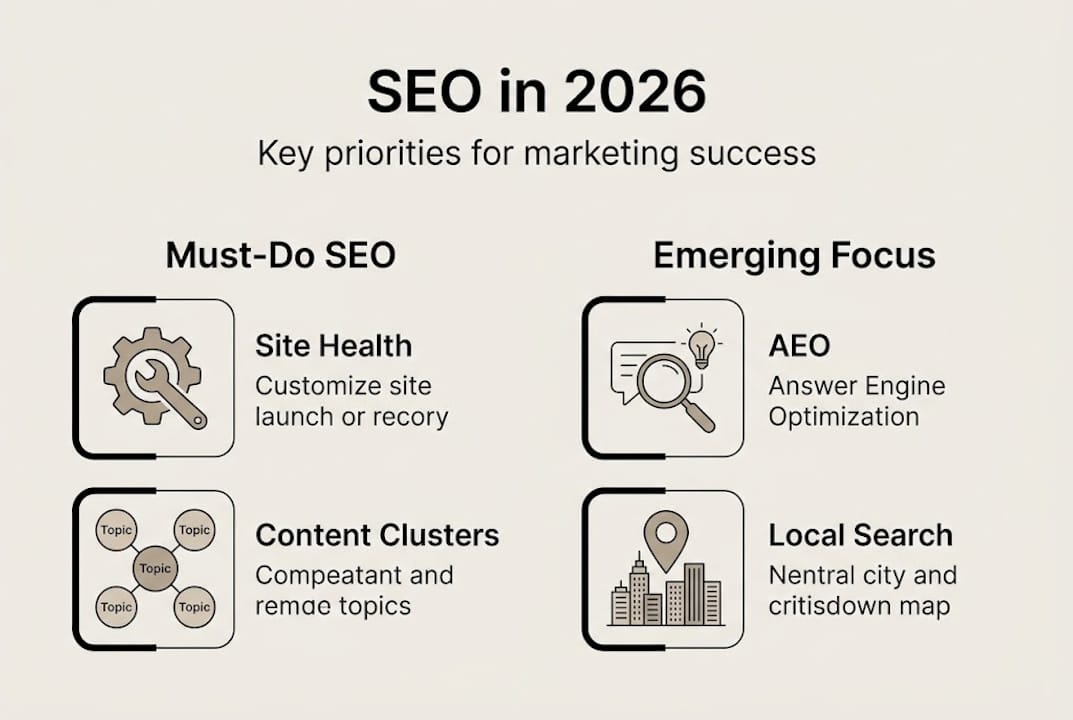 Infographic of 2026 SEO marketing priorities