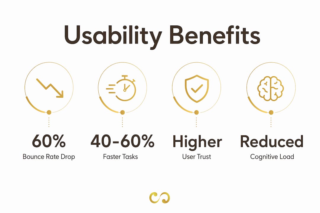 Infographic highlighting usability benefits of minimalism