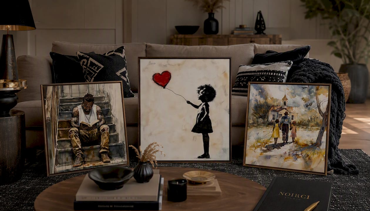 Banksy Inspired Black Girl Canvas Wall Art Print - Let Go | Noirci Studio