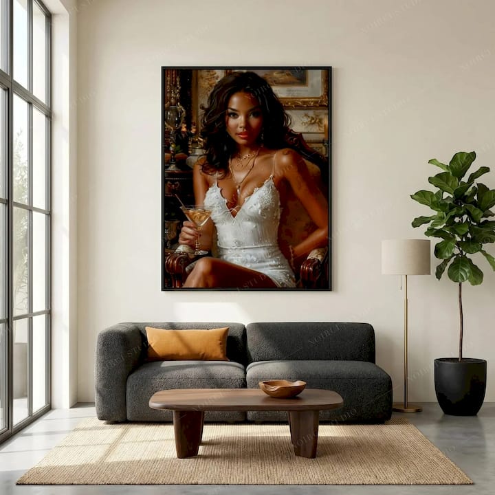 Regal Black Woman Canvas Wall Art Print - After Hours | Noirci Studio