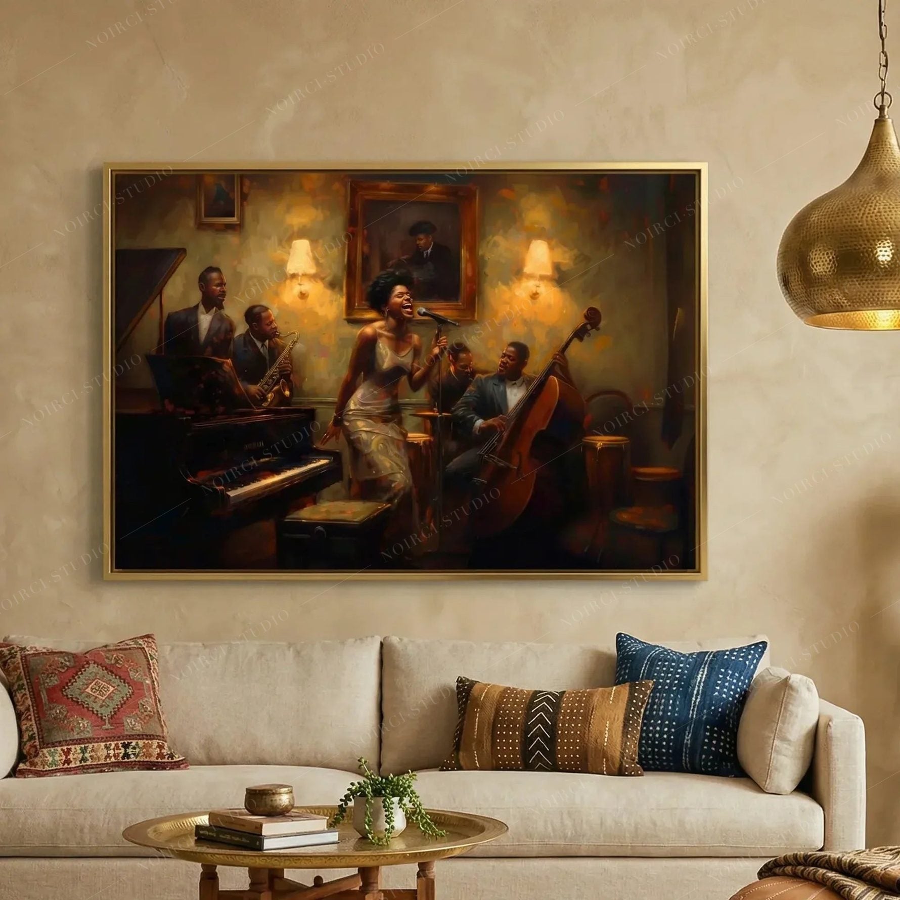 Harlem Renaissance Jazz Canvas Wall Art Print - Full Session | Noirci Studio