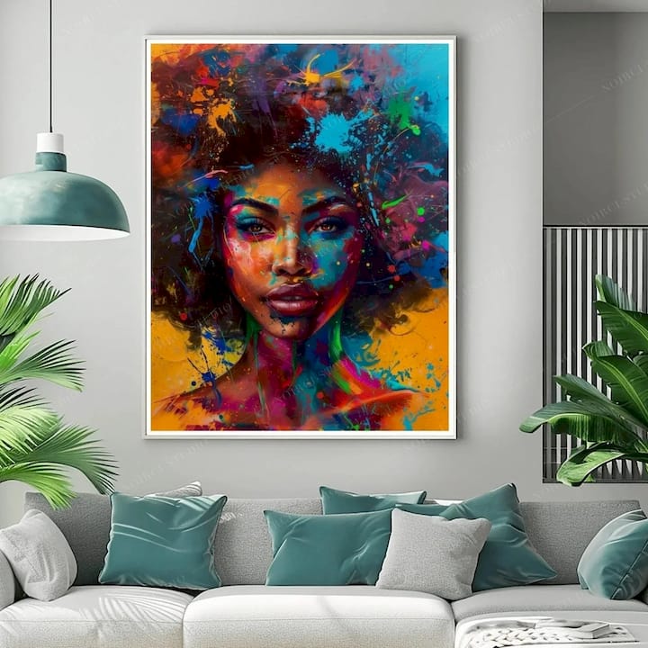 Abstract Melanin Canvas Wall Art Print - Her Colors | Noirci Studio