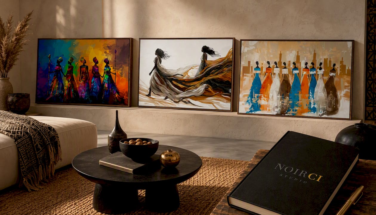 African Tribal Women Canvas Wall Art Print - Tribal Cloth | Noirci Studio