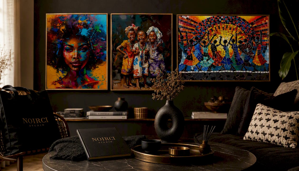 Abstract Melanin Canvas Wall Art Print - Her Colors | Noirci Studio