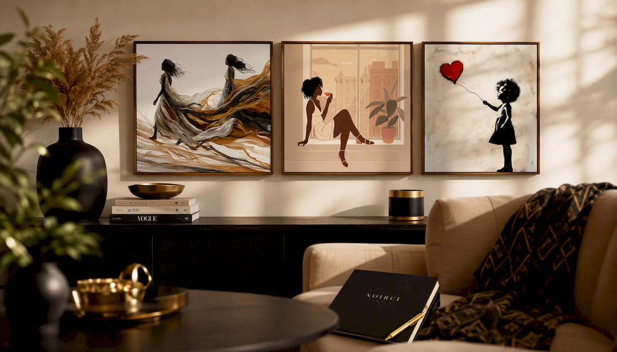 Black Women Elegance Canvas Wall Art Print - Unbothered | Noirci Studio