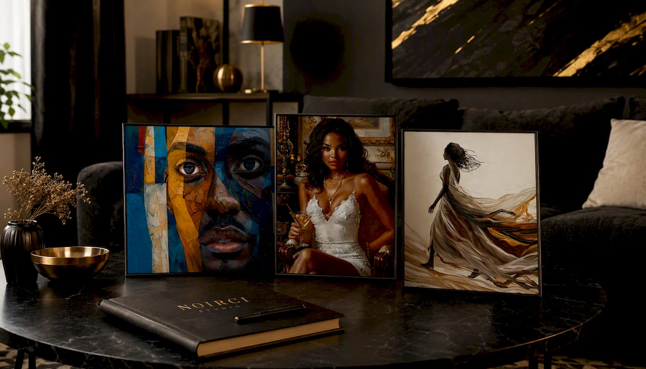 Abstract Black Man Canvas Wall Art Print - Deep Study | Noirci Studio