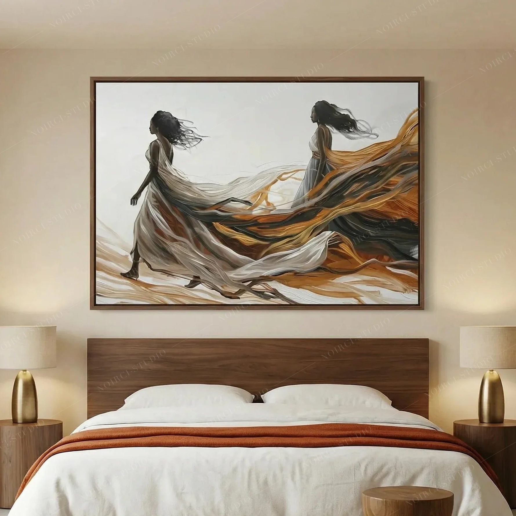 Black Women Elegance Canvas Wall Art Print - Unbothered | Noirci Studio