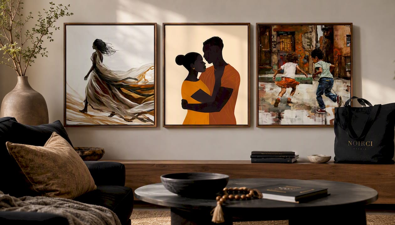 Black Women Elegance Canvas Wall Art Print - Unbothered | Noirci Studio
