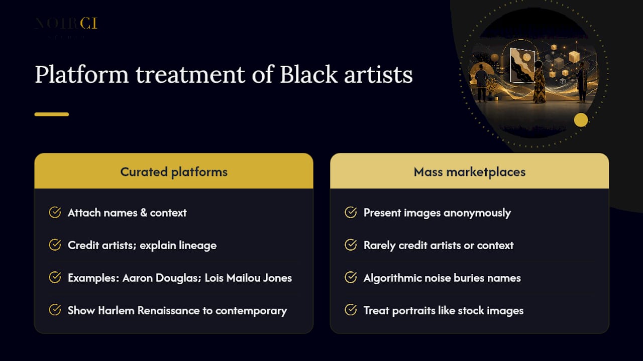 Notable Black Artists Featured Across These Platforms, overview diagram