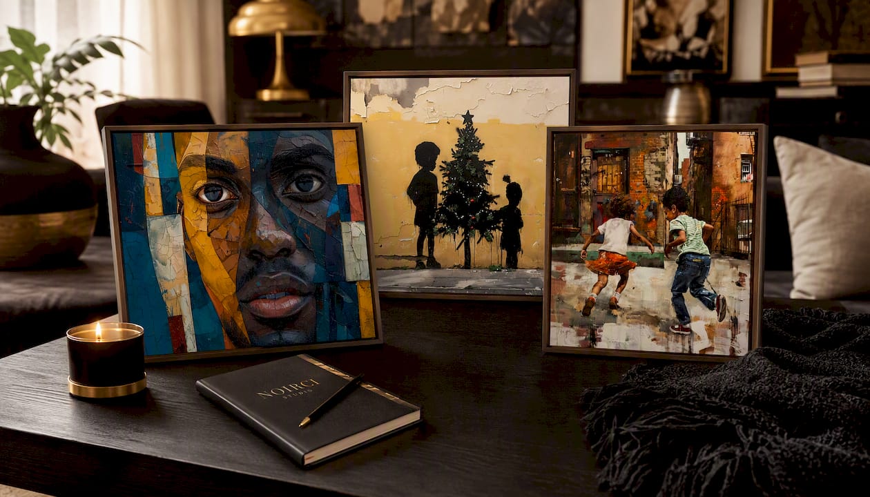 Abstract Black Man Canvas Wall Art Print - Deep Study | Noirci Studio