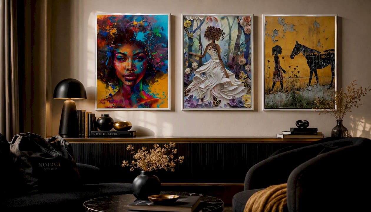 Abstract Melanin Canvas Wall Art Print - Her Colors | Noirci Studio