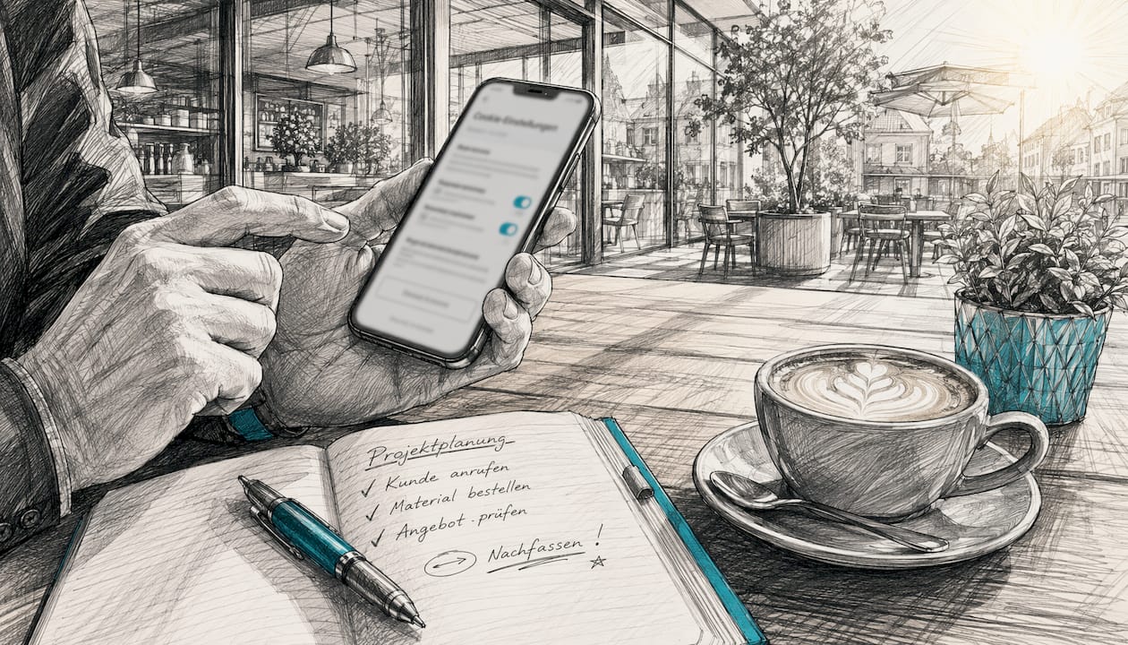 Mit dem Smartphone in der Hand werden die Cookie-Einstellungen individuell angepasst.
