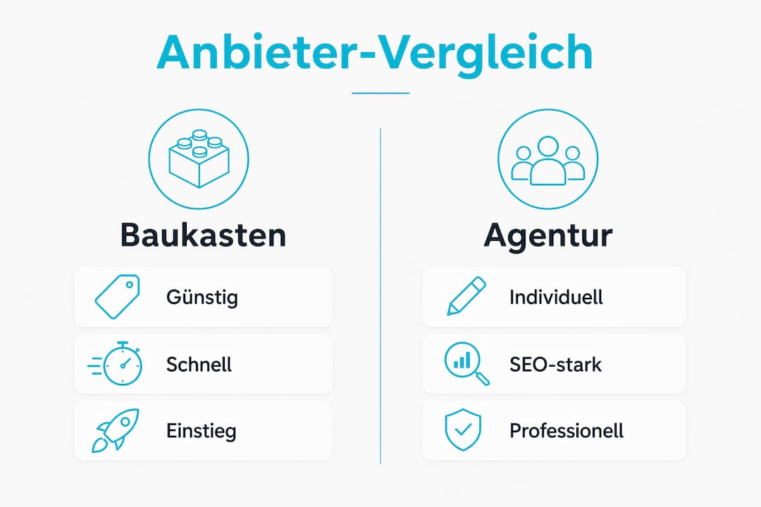 Vergleichsgrafik: Die besten Website-Lösungen für Handwerksbetriebe auf einen Blick
