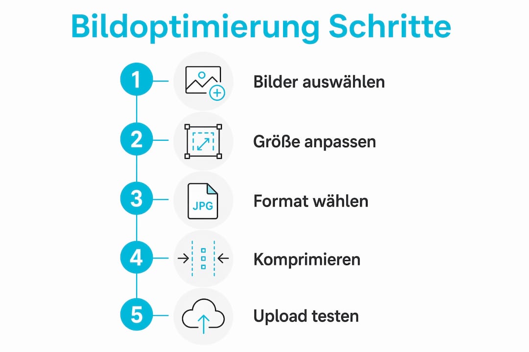In dieser Infografik werden fünf praktische Schritte vorgestellt, mit denen sich Bilder optimal verbessern lassen.