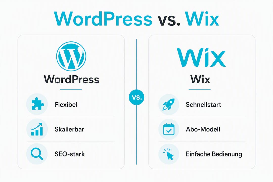 Übersicht: WordPress vs. Wix – Die wichtigsten Unterschiede auf einen Blick