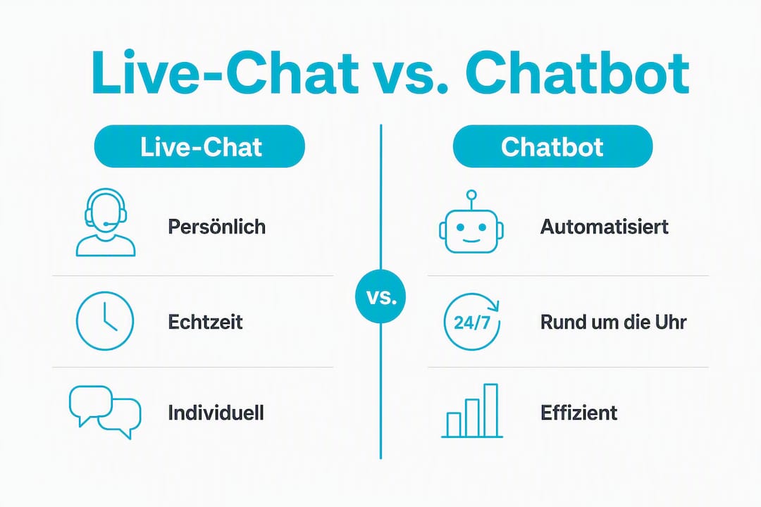 Infografik: Live-Chat vs. Chatbot – Ein direkter Vergleich