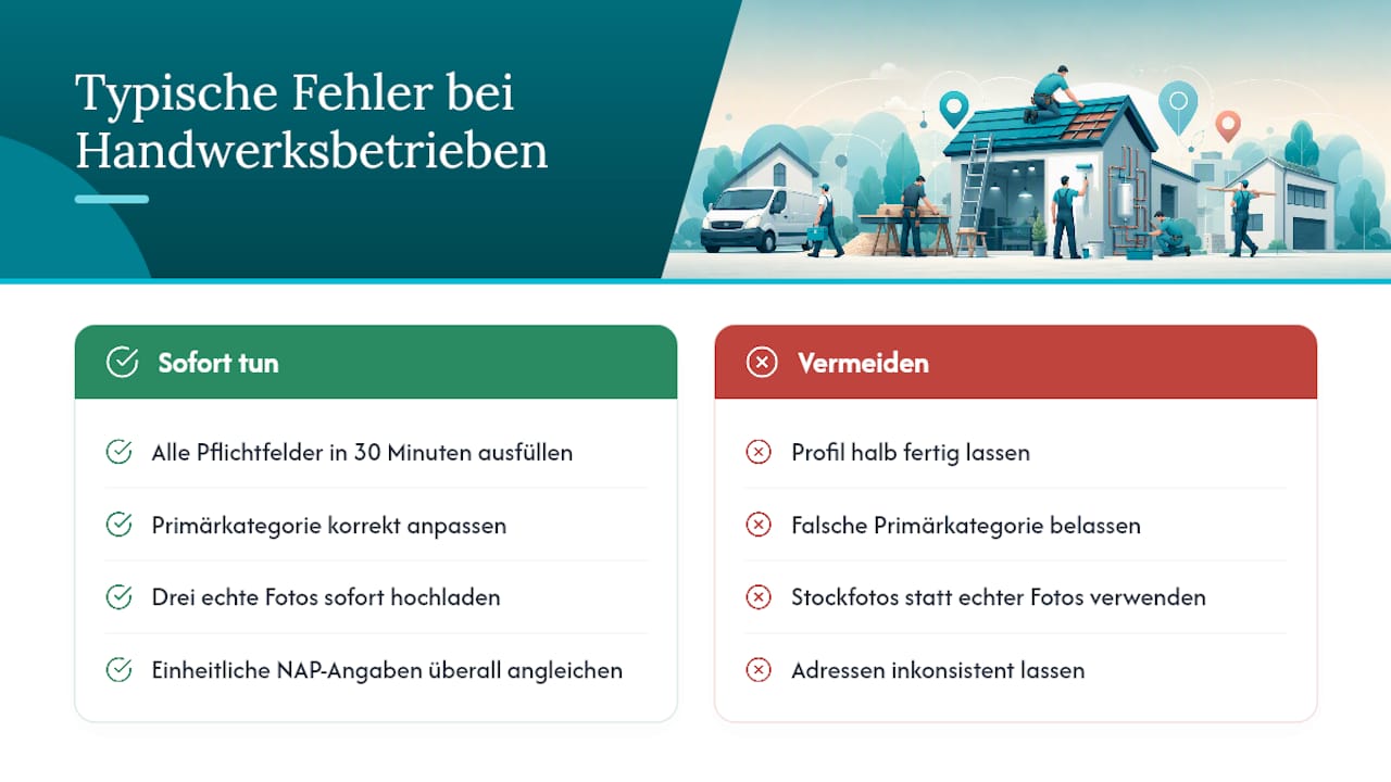 Typische Fehler bei Handwerksbetrieben und wie Sie sie schnell beheben — overview diagram