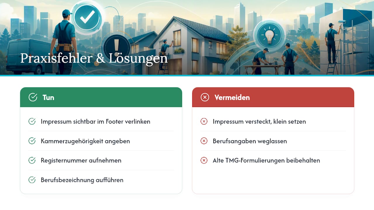 Praxisfehler bei Handwerker‑Websites und wie man sie löst — overview diagram